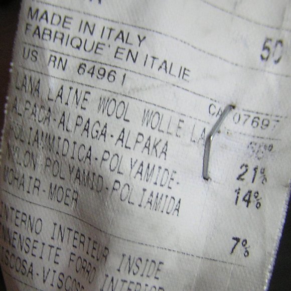 SISLEY ITALIAN WOOL TOP COAT OVER COAT EU 50 US 42 - Picture 9 of 12